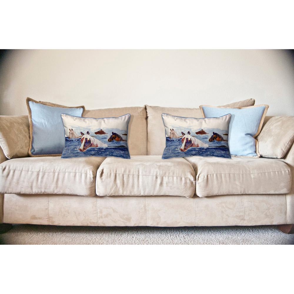Chincoteague Ponies Indoor/Outdoor Pillow 16x20. Picture 3