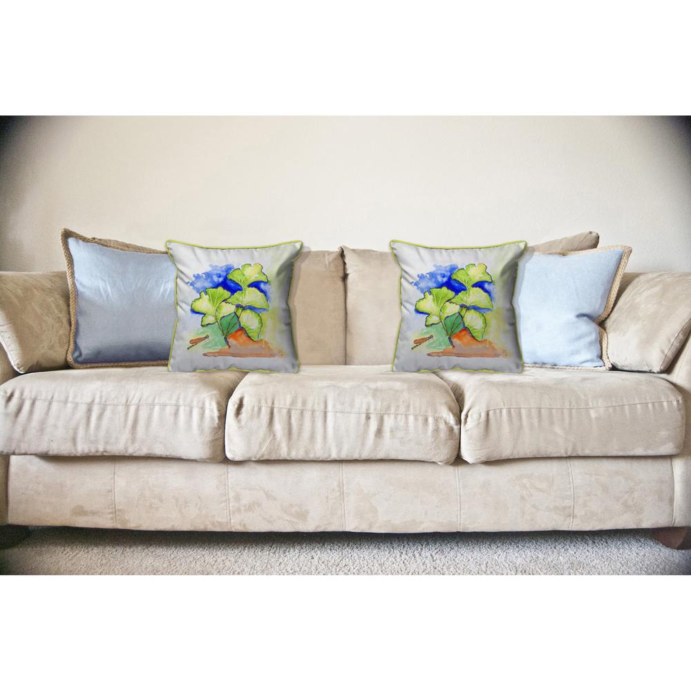 Ginko Leaves Large Indoor/Outdoor Pillow 18x18. Picture 3