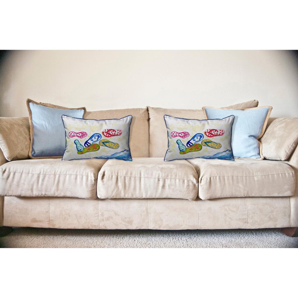 Six Flip Flops Large Indoor/Outdoor Pillow 18x18. Picture 3
