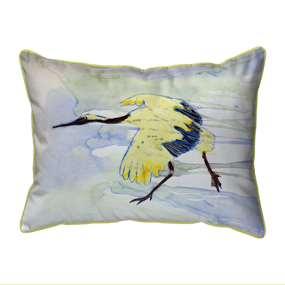 Yellow Crane Large Indoor/Outdoor Pillow 16x20. Picture 1