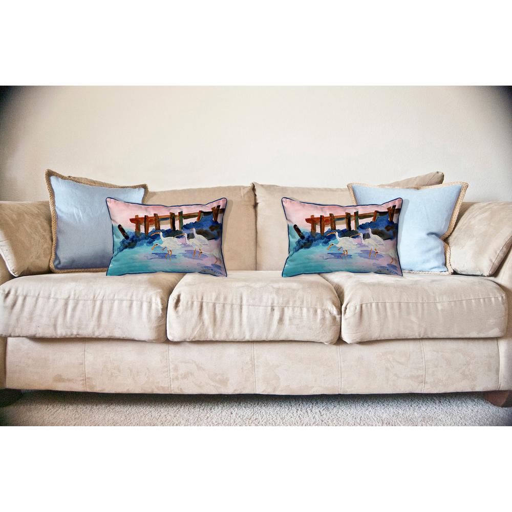 White Ibises Large Indoor/Outdoor Pillow 16x20. Picture 3