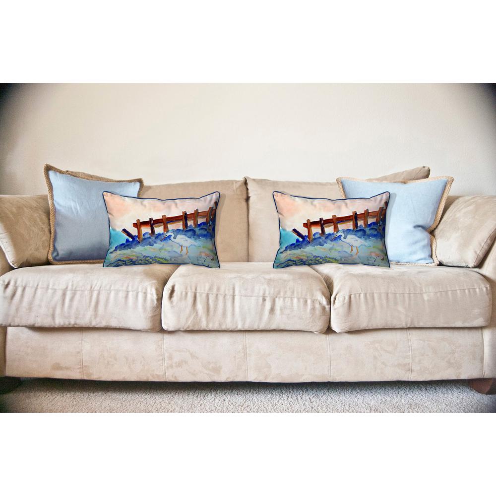 Great White Heron Large Indoor/Outdoor Pillow 16x20. Picture 3