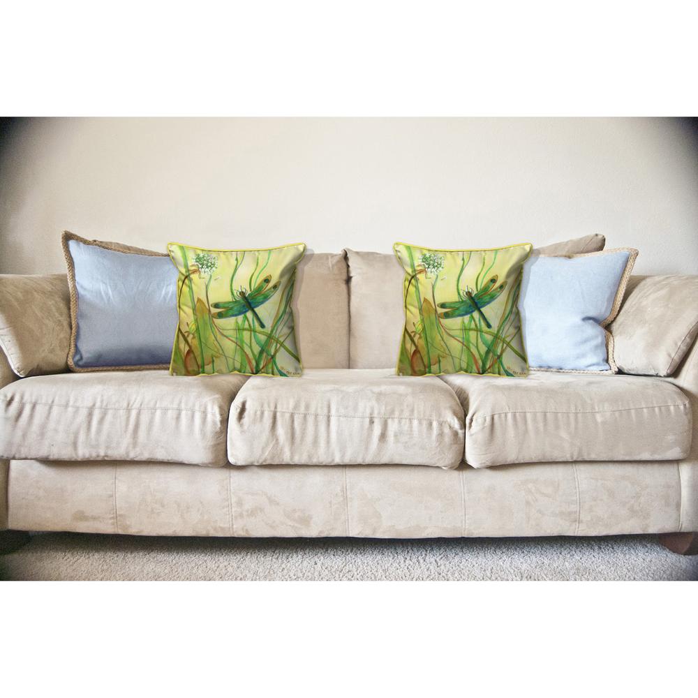 Betsy's DragonFly Large Indoor/Outdoor Pillow 18x18. Picture 3