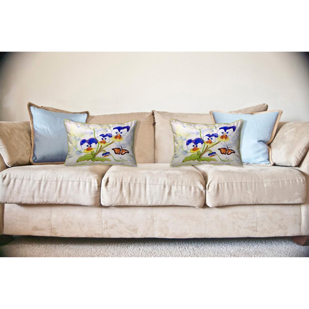 Pansies Large Indoor/Outdoor Pillow 16x20. Picture 3
