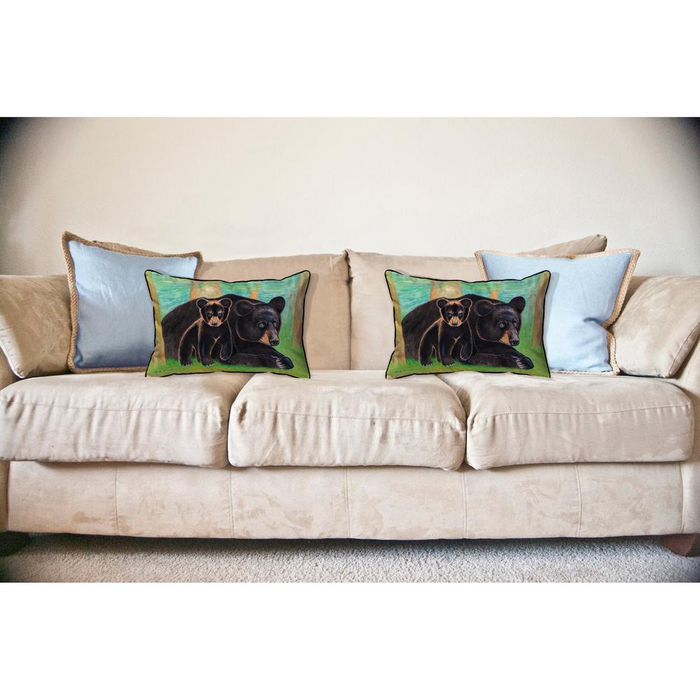 Bear & Cub Large Indoor/Outdoor Pillow 16x20. Picture 3