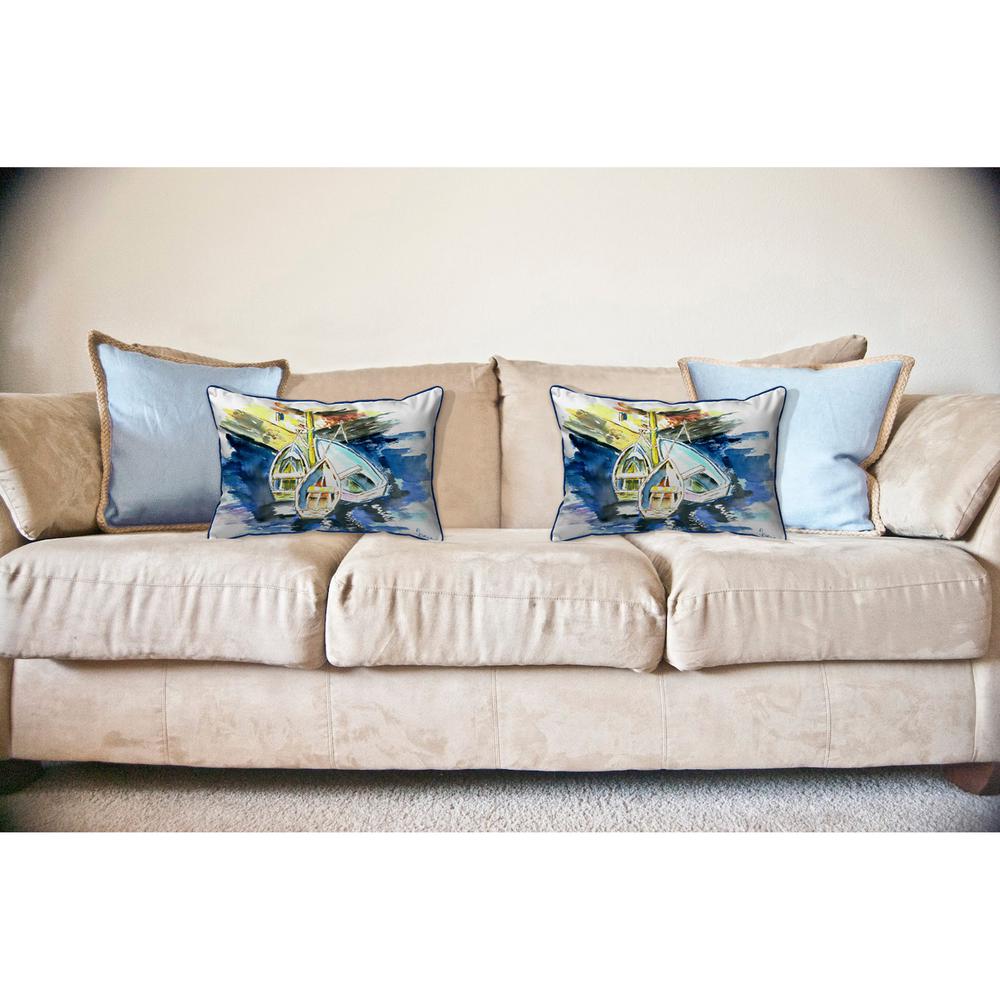 Three Row Boats Large Indoor/Outdoor Pillow 16x20. Picture 3