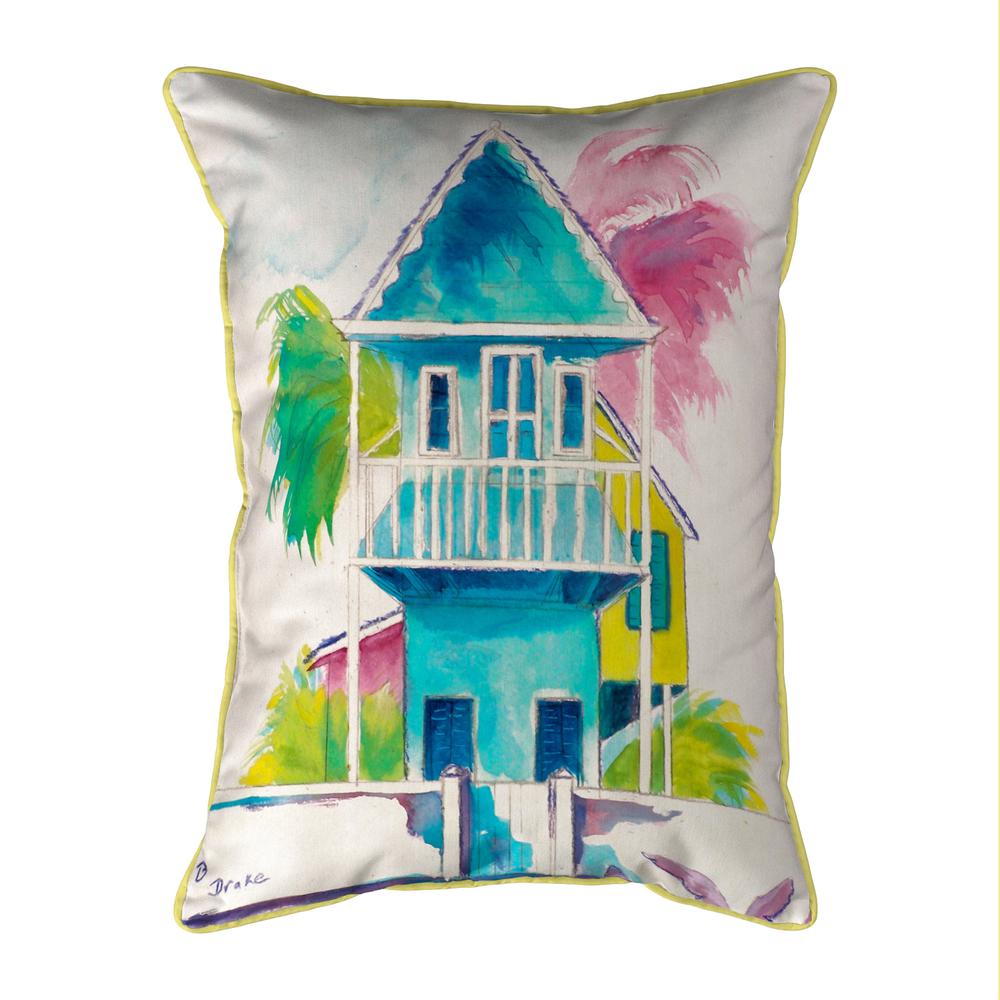 W. Palm Hut Blue Large Indoor/Outdoor Pillow 16x20. Picture 1