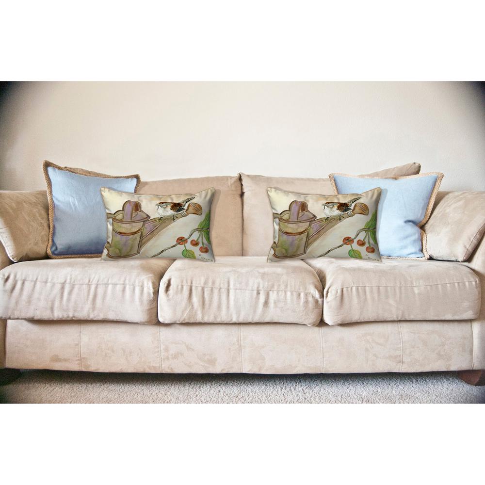 Carolina Wren Large Indoor/Outdoor Pillow 16x20. Picture 3