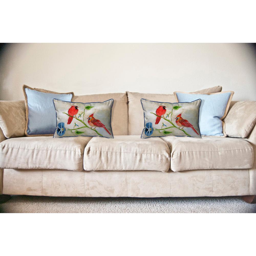 Betsy's Cardinals Large Indoor/Outdoor Pillow 16x20. Picture 3