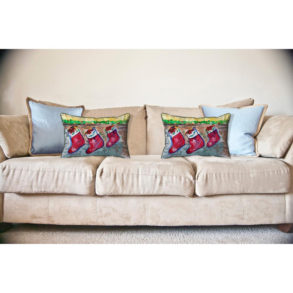Christmas Stockings Large Indoor/Outdoor Pillow 16x20. Picture 3