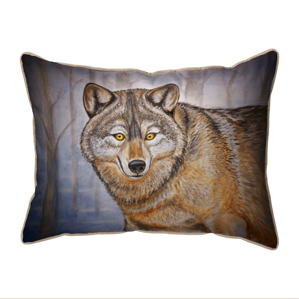 Grey Wolf Large Indoor/Outdoor Pillow 16x20. Picture 1