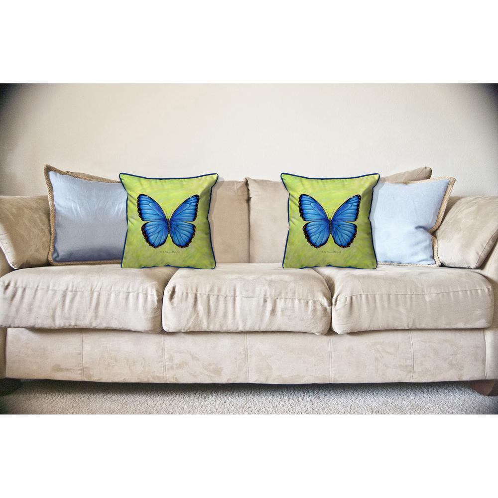 Dick's Blue Morpho Large Indoor/Outdoor Pillow 18x18. Picture 3