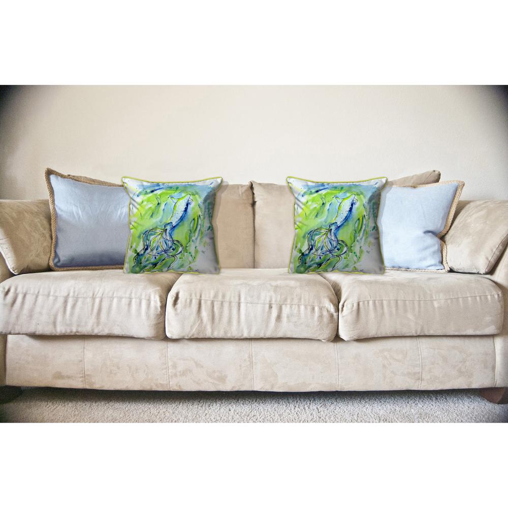Calamari Large Indoor/Outdoor Pillow 18x18. Picture 3