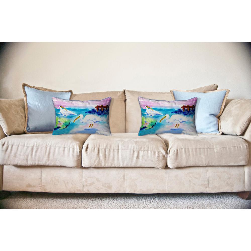 Betsy's White Ibis Large Indoor/Outdoor Pillow 16x20. Picture 3