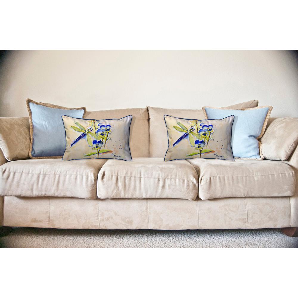 Blue DragonFly Large Indoor/Outdoor Pillow 16x20. Picture 3