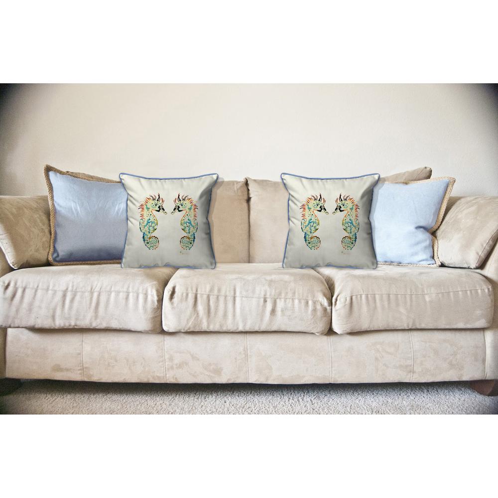Betsy's Seahorses Large Indoor/Outdoor Pillow 18x18. Picture 3