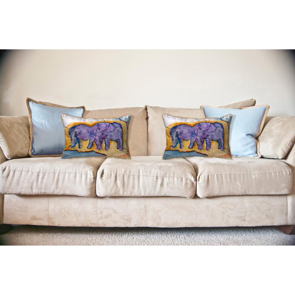 Elephants Large Indoor/Outdoor Pillow 16x20. Picture 3