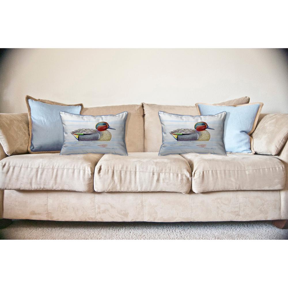 Green Wing Teal Large Indoor/Outdoor Pillow 16x20. Picture 3