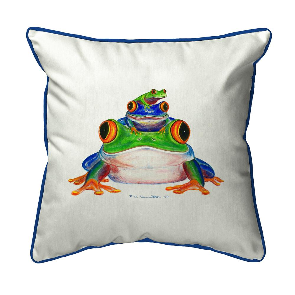Stacked Frogs Large Indoor/Outdoor Pillow 18x18. Picture 1