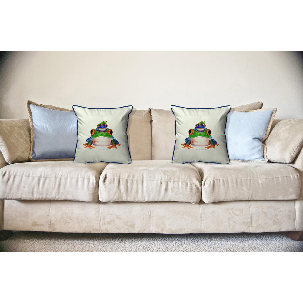 Stacked Frogs Large Indoor/Outdoor Pillow 18x18. Picture 3