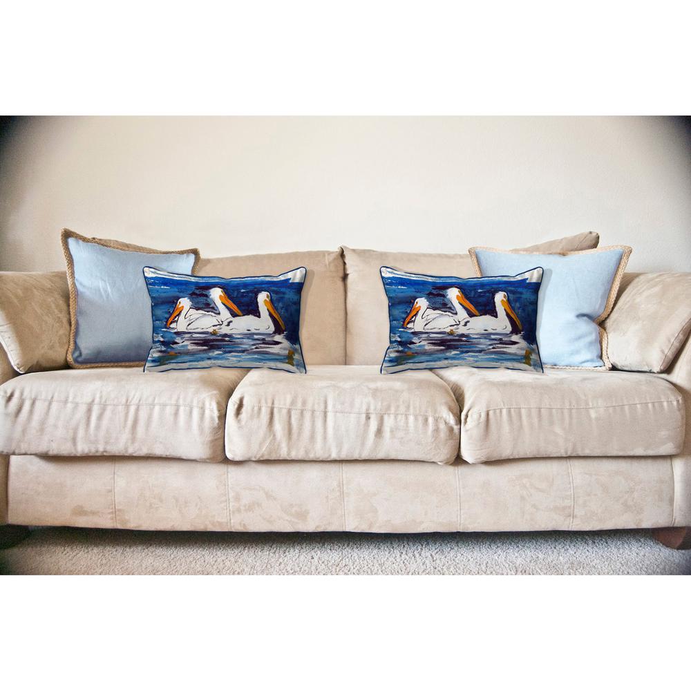 Three Pelicans Large Indoor/Outdoor Pillow 16x20. Picture 3