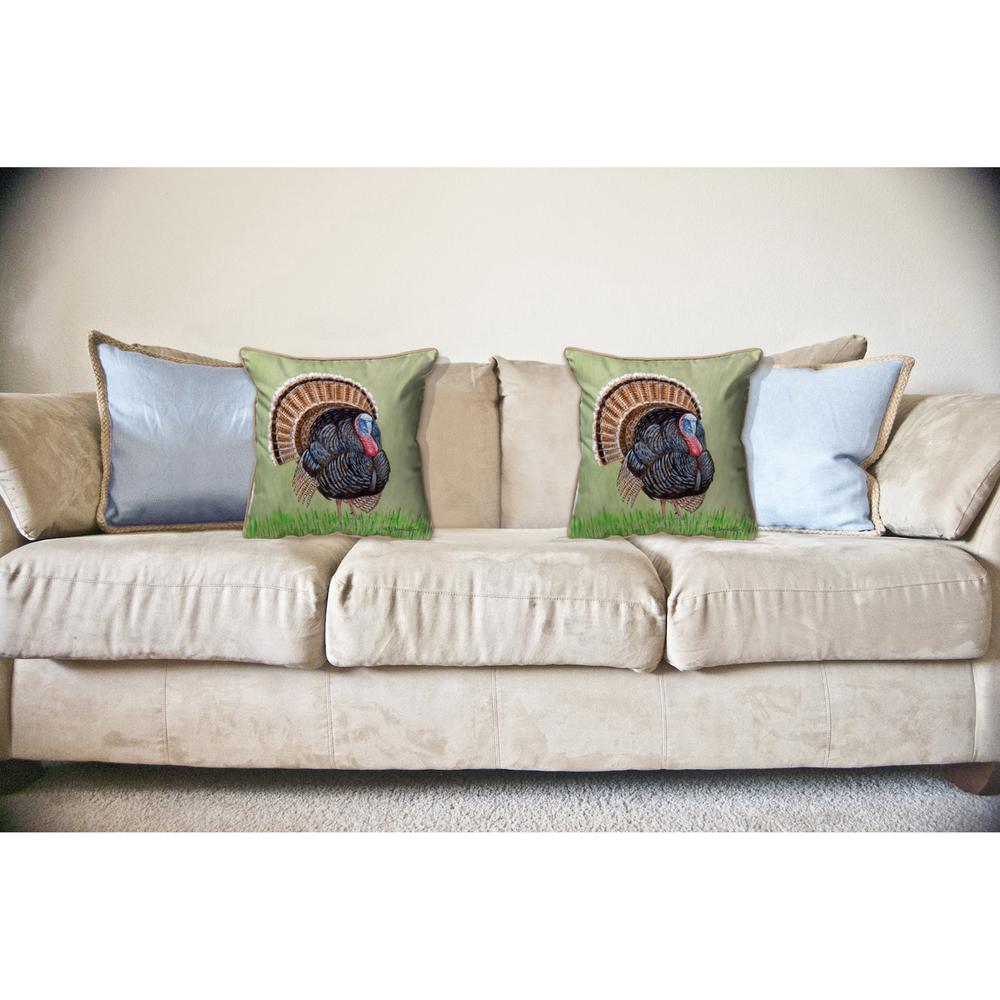 Wild Turkey Large Indoor/Outdoor Pillow 18x18. Picture 3
