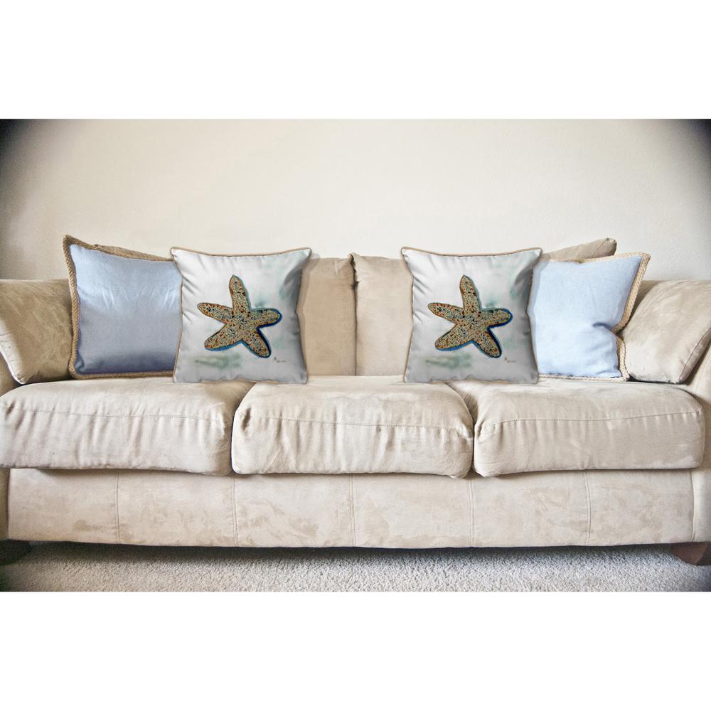 Betsy's Starfish Large Indoor/Outdoor Pillow 18x18. Picture 3