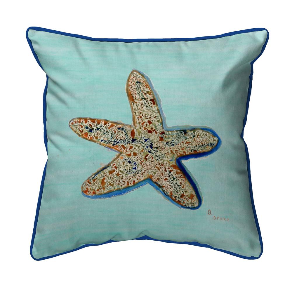 Starfish - Teal Large Indoor/Outdoor Pillow 18x18. Picture 1
