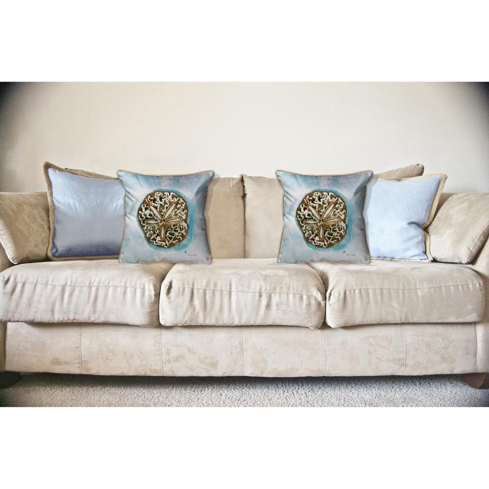 Betsy's Sand Dollar Large Indoor/Outdoor Pillow 18x18. Picture 3