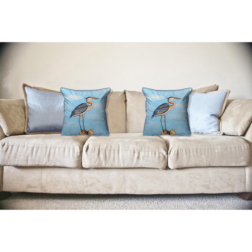 Blue Heron on Stump Large Indoor/Outdoor Pillow 18x18. Picture 3