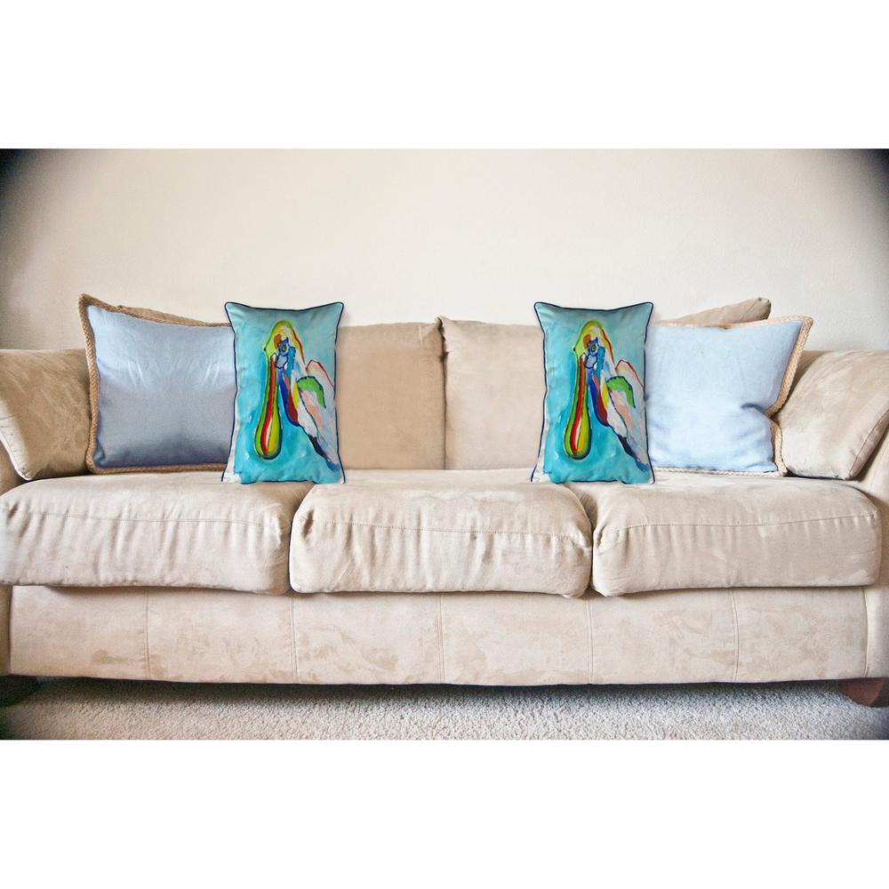 Spoonbill Head Large Indoor/Outdoor Pillow 16x20. Picture 3