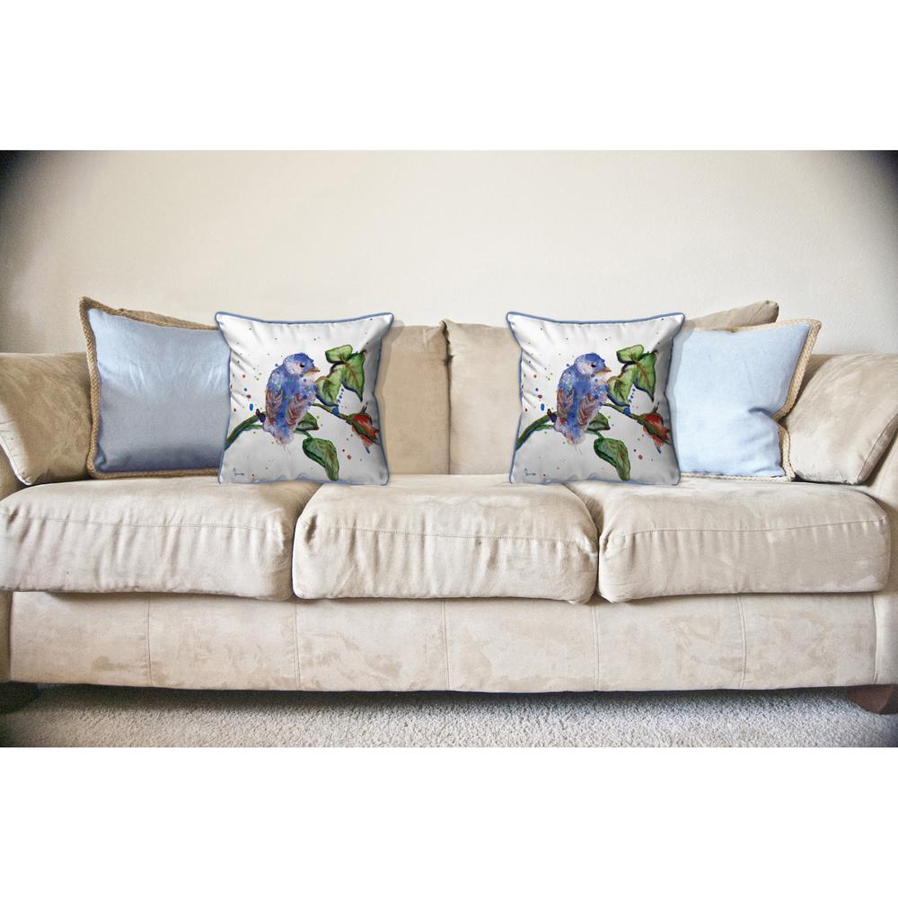 Betsy's Blue Bird Large Indoor/Outdoor Pillow 18x18. Picture 3