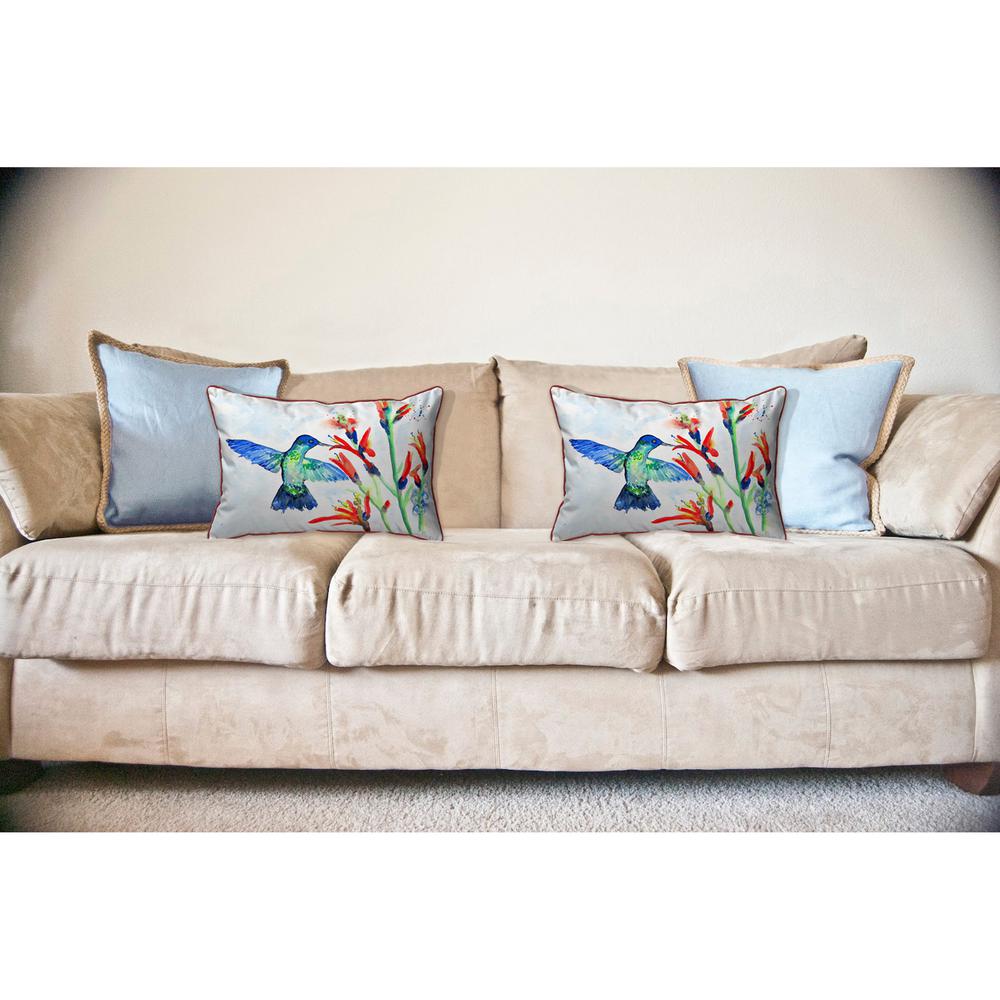Hummingbird & Fire Plant Large Indoor/Outdoor Pillow 16x20. Picture 3