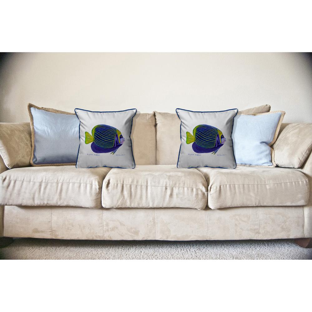 Emperor Angelfish Large Indoor/Outdoor Pillow 18x18. Picture 3
