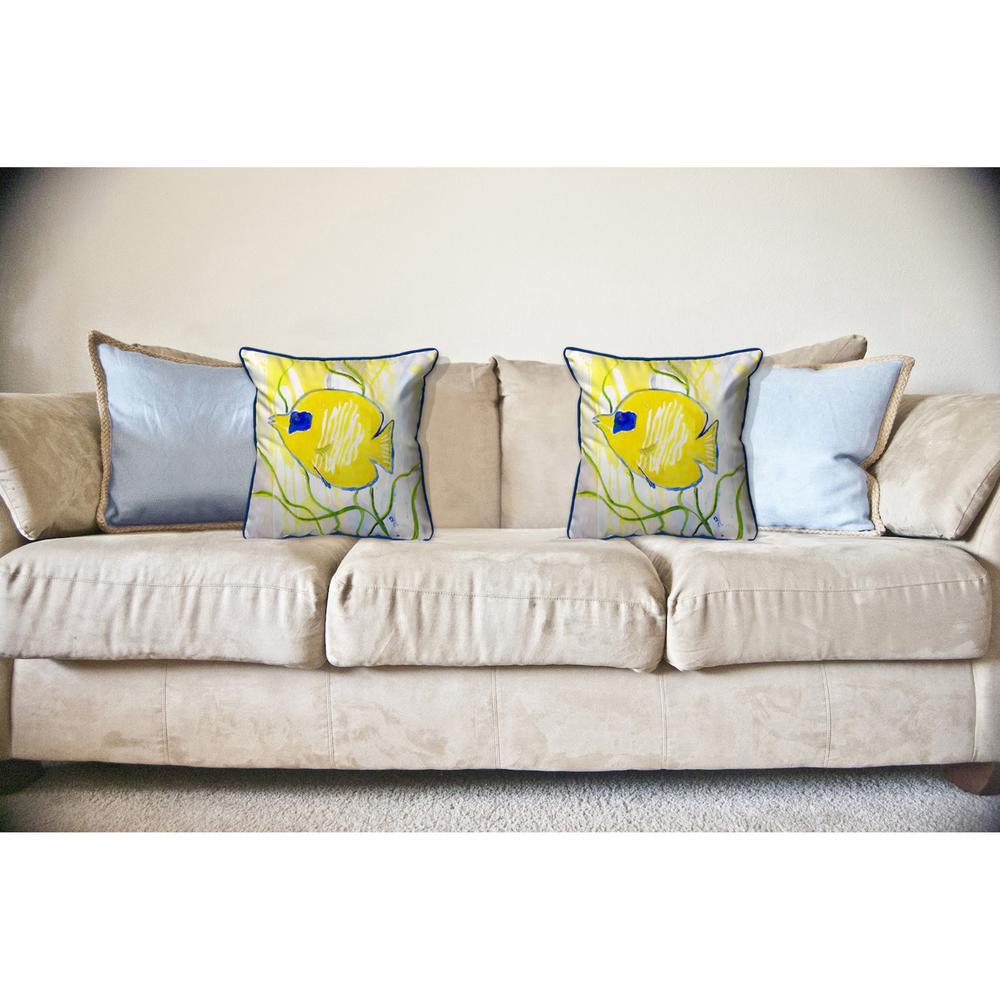 Yellow Tang Large Indoor/Outdoor Pillow 18x18. Picture 3