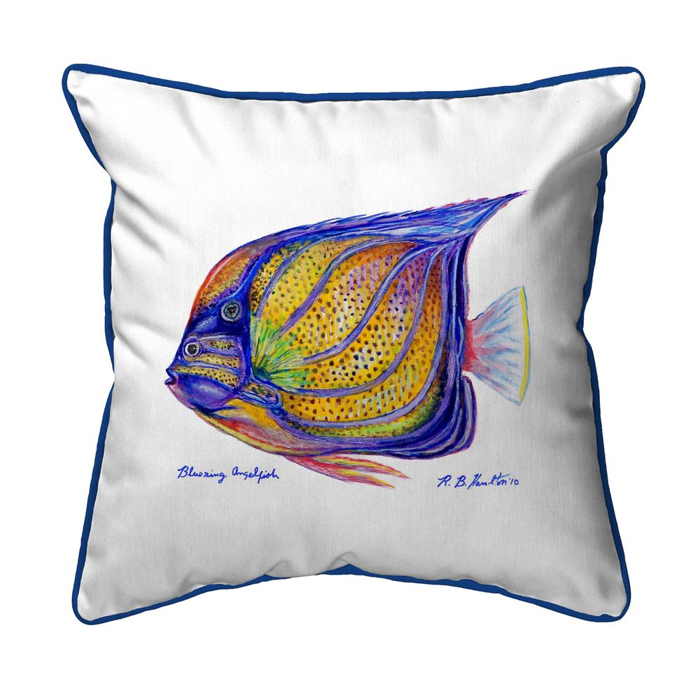 Blue Ring Angelfish Large Indoor/Outdoor Pillow 18x18. Picture 1