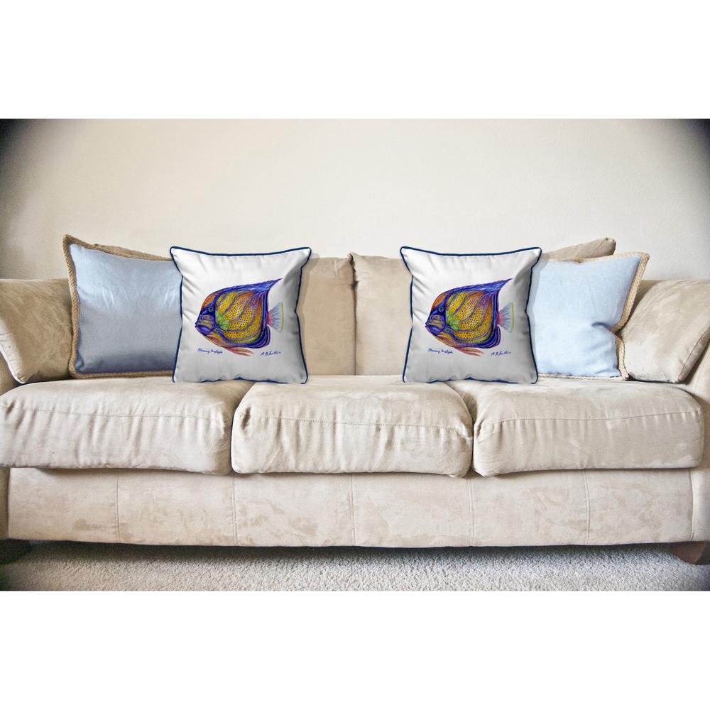 Blue Ring Angelfish Large Indoor/Outdoor Pillow 18x18. Picture 3