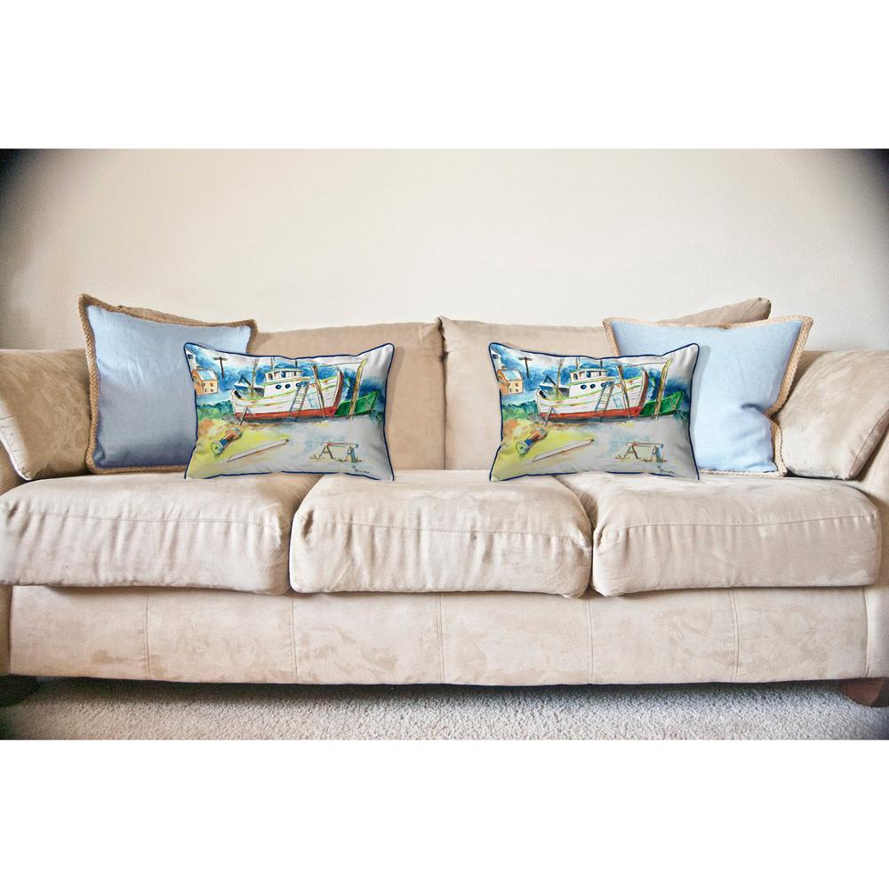 Old Boat Large Indoor/Outdoor Pillow 16x20. Picture 3