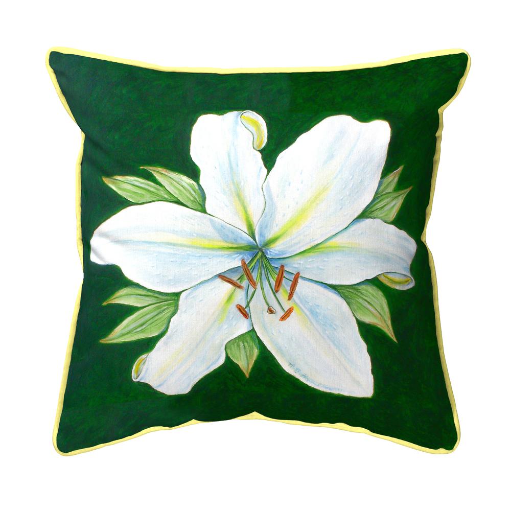 Casablanca Lily - Green Background Large Indoor/Outdoor Pillow 18x18. Picture 1