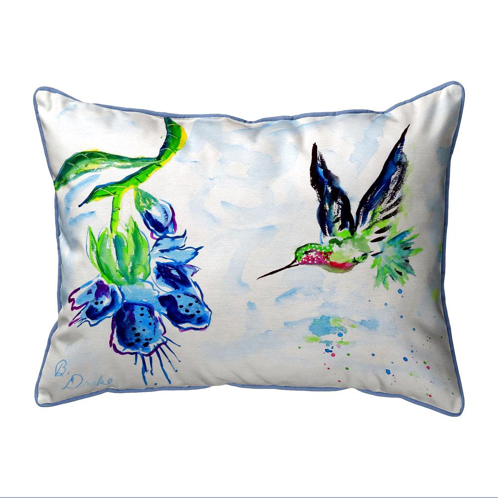 Hovering Hummingbird Large Indoor/Outdoor Pillow 16x20. Picture 1