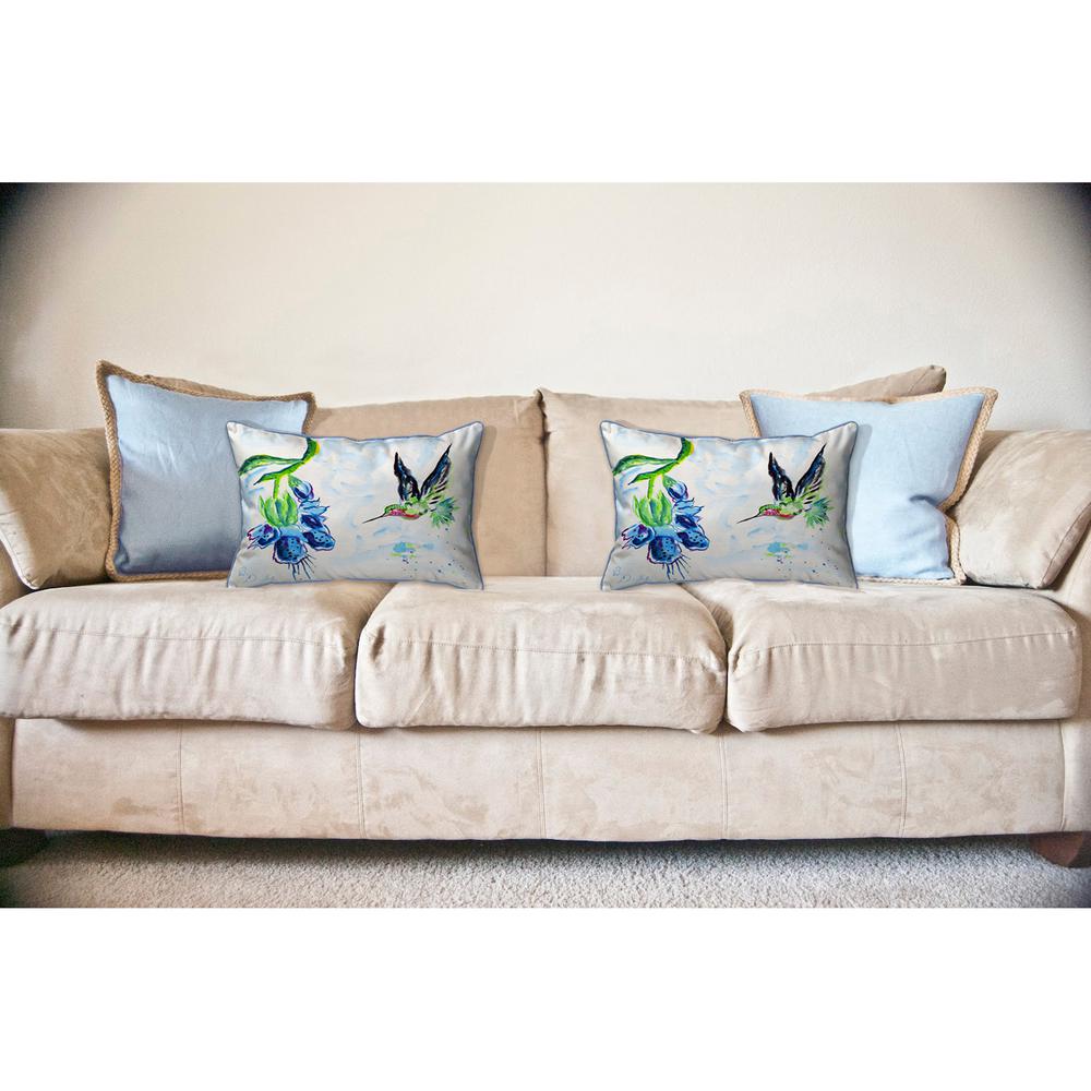 Hovering Hummingbird Large Indoor/Outdoor Pillow 16x20. Picture 3