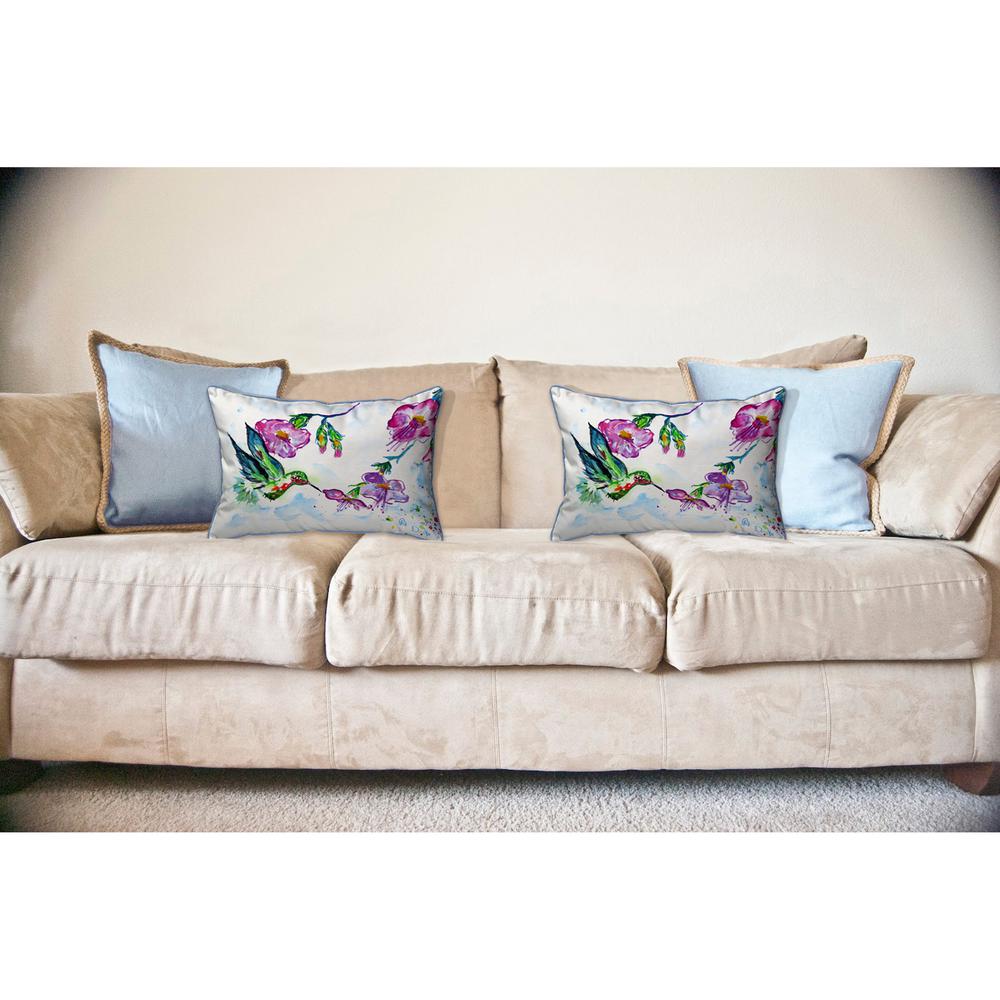 Feeding Hummingbird Large Indoor/Outdoor Pillow 16x20. Picture 3