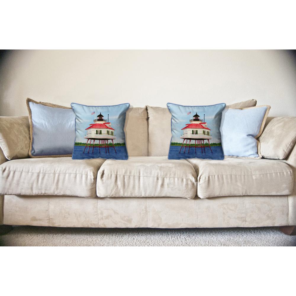 Drum Point Lighthouse Large Indoor/Outdoor Pillow 18x18. Picture 3