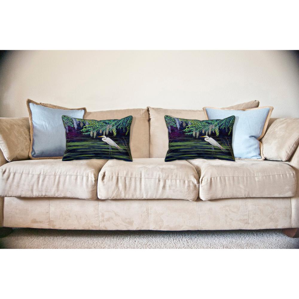 Egret Lagoon Large Indoor/Outdoor Pillow 16x20. Picture 3