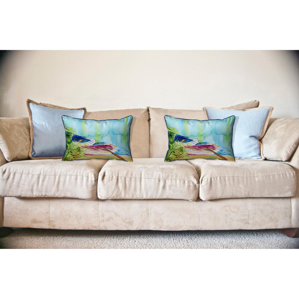 Watercolor Rowboats Large Pillow 16x20. Picture 3