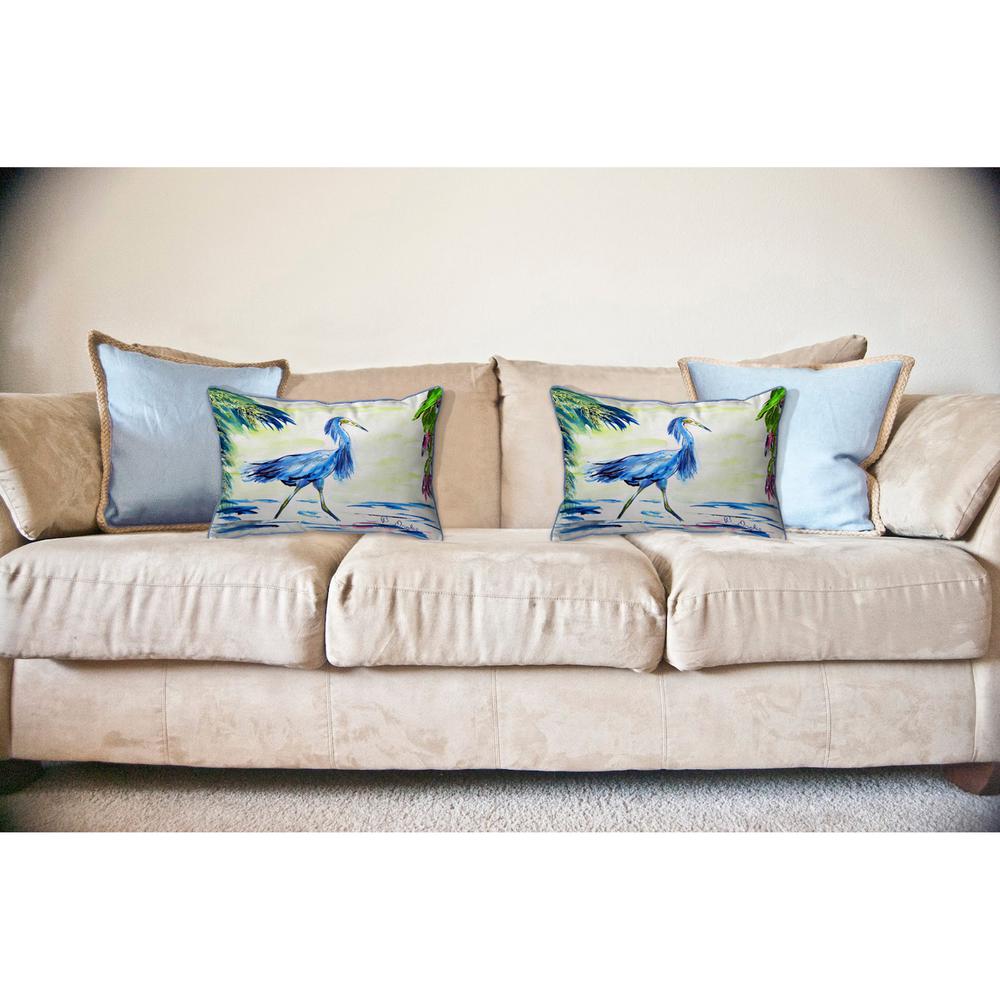 Blue Egret Large Pillow 16x20. Picture 2