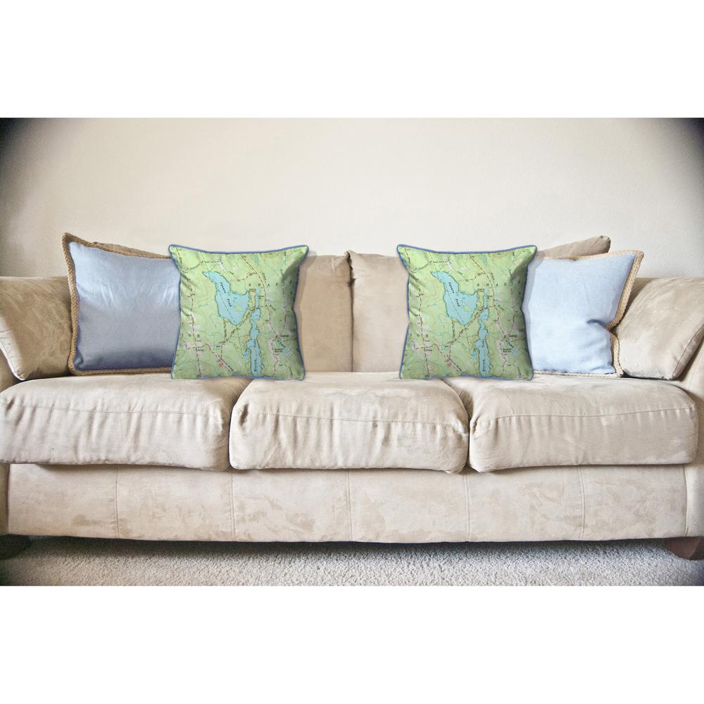 Square Pond, ME Nautical Map Large Corded Indoor/Outdoor Pillow 18x18. Picture 3