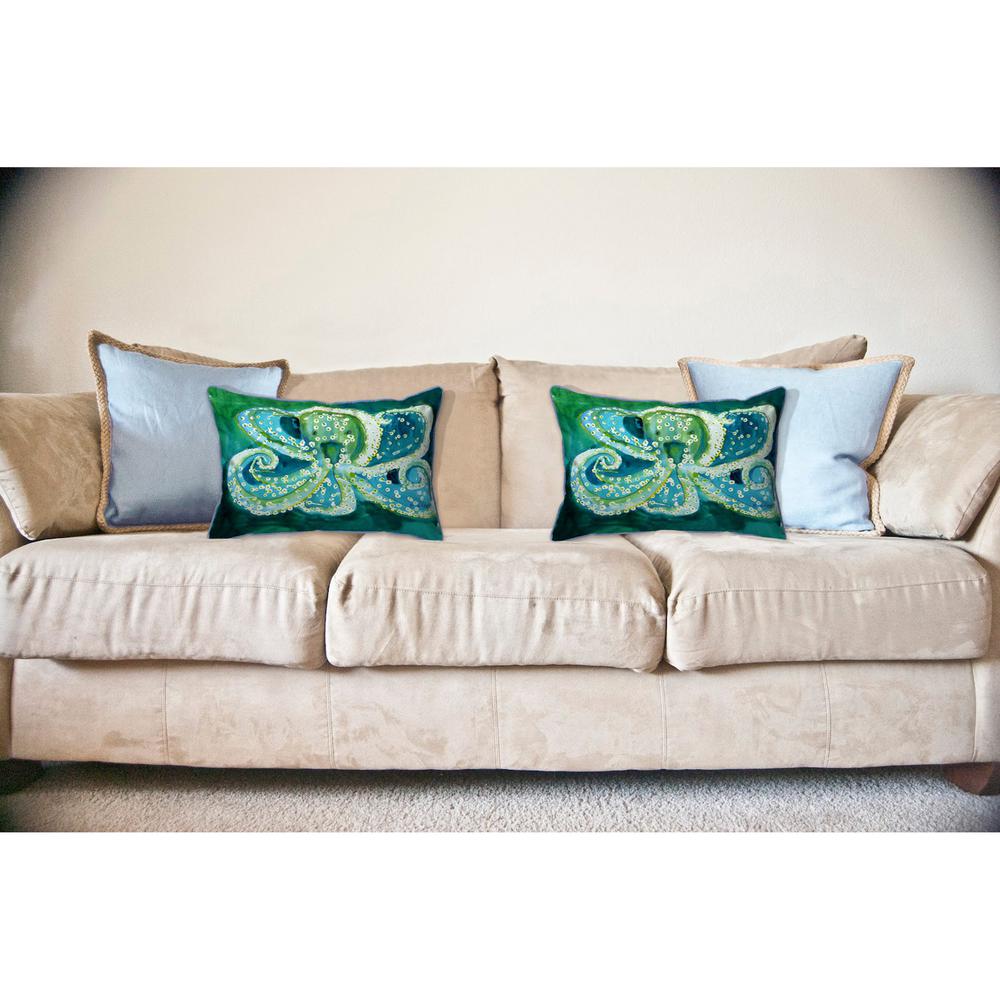Octopus Large Indoor/Outdoor Pillow 16x20. Picture 3