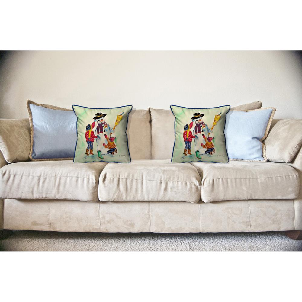 Snowman Large Indoor/Outdoor Pillow 18x18. Picture 3