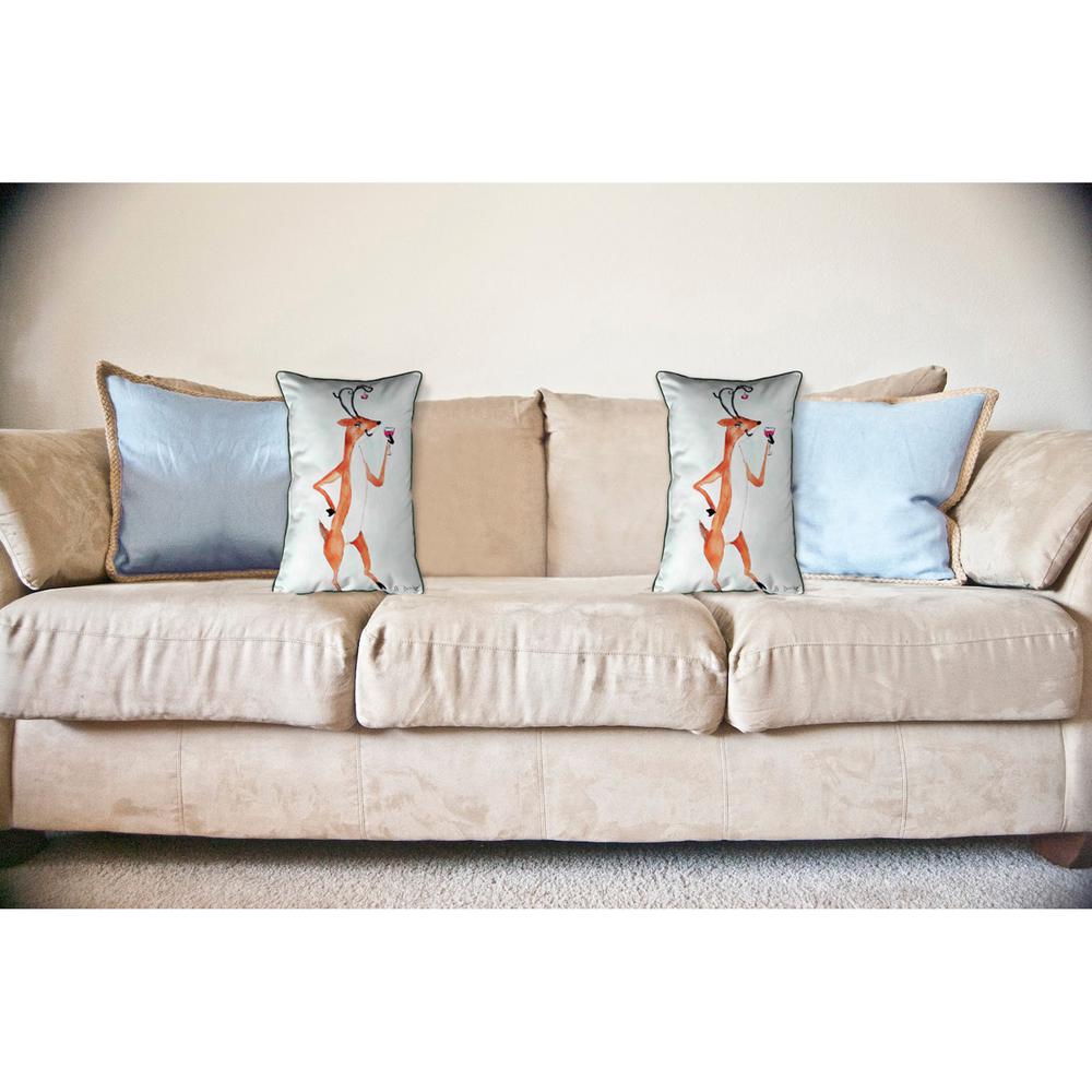 Deer Party Large Indoor/Outdoor Pillow 16x20. Picture 3